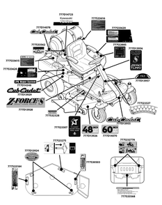 Part Location Diagram of 777D14723 Cub Cadet Label-Kaw Eng 726cc